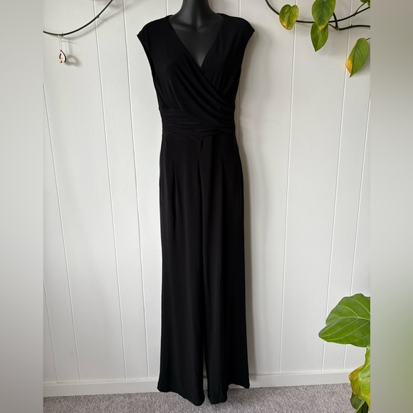 Lauren Ralph Lauren Black Sleeveless V-Neck Jumpsuit | Size 4 - Picture 8 of 8